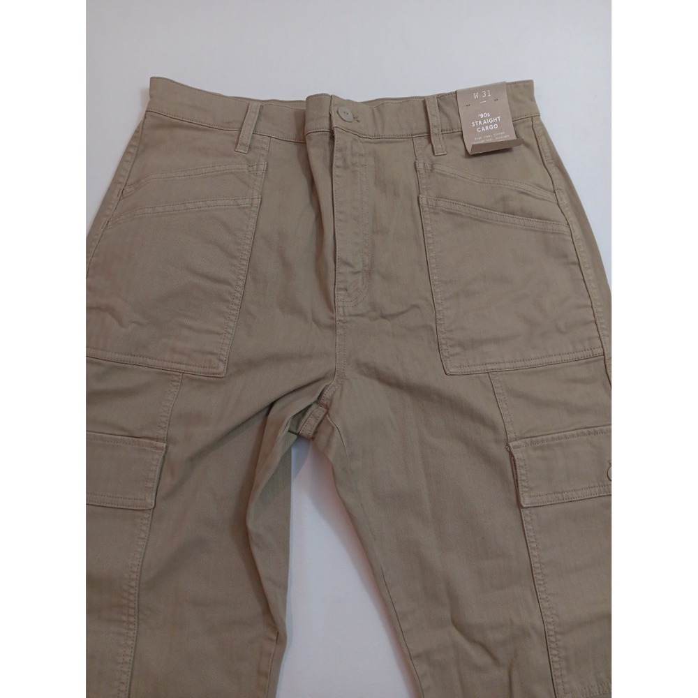 Madewell 90s Straight Cargo Pants Size W 3 Tan Brown High Rise Herringbone 3016
